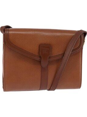 Burberrys Nova Check Shoulder Bag Leather Brown Gold